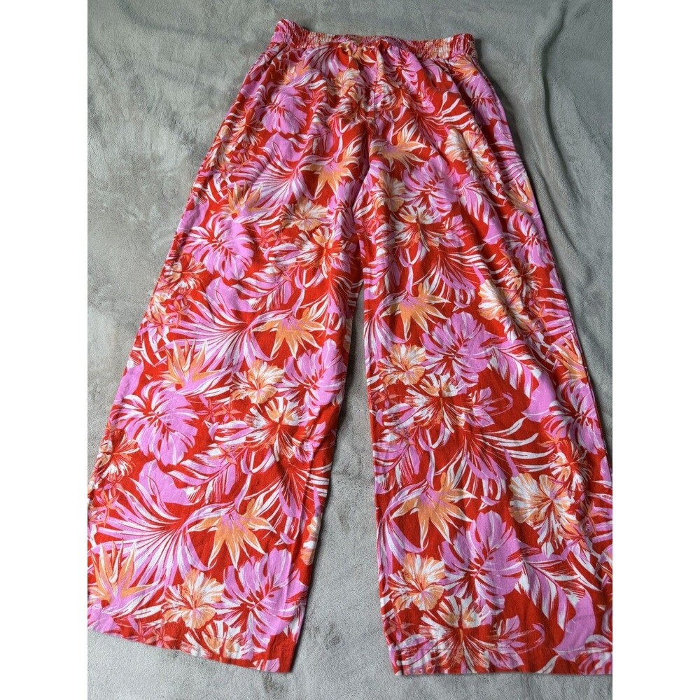 Marc New York Andrew Marc Tropical Floral Pull On Wide Leg Pants M - Picture 4 of 15